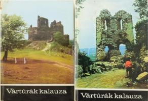 Vártúrák kalauza. Észak-magyarországi, alföldi várak és vártúra-útvonalak + Dunántúli várak és vártúra-útvonalak. Bp., 1975, 1976, Sport. Kiadói kartonált kötés, egyik gerince sérült.