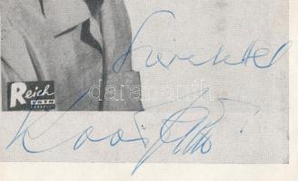 Koós János (1937-2019) énekes autográf aláírása képén