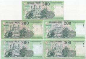 2001. 200Ft "FB" + 2002. 200Ft "FB" + 2004. 200Ft "FB" + 2005. 200Ft &...