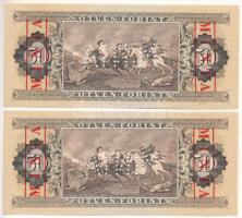 1980. 50Ft piros "MINTA" felülnyomással és perforációval (2x), sorszámkövetők "D000 0...