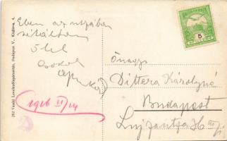 1916 Zimony, Semlin, Zemun; Fő utca, Sava Zivkovic üzlete. Vasúti levelezőlapárusítás 362. / Hauptga...