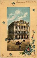 1905 Pancsova, Pancevo; Népbank. Wittigschlager C. kiadása / Bank. Art Nouveau, floral, litho (EK)