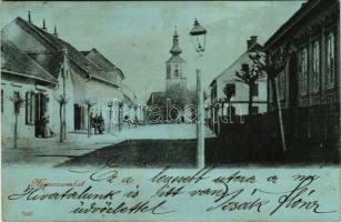 1899 (Vorläufer) Muraszombat, Murska Sobota; utca, templom, üzlet / street, church, shop (fl)