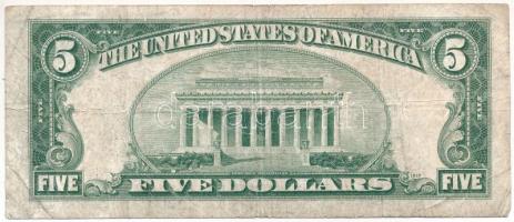 Amerikai Egyesült Államok 1946-1949. (1934C) 5$ "Silver Certificate - kisméretű" kék pecsé...