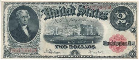 Amerikai Egyesült Államok 1917. 2$ "Harley V. Speelman - Frank White", "D46178645A" T:F szép papír USA 1917. 2 Dollars "Harley V. Speelman - Frank White", "D46178645A" C:F fine paper