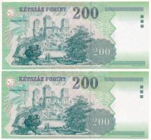 1998. 200Ft (2x) sorszámkövetők "FC 5046454 - FC 5046453" T:UNC