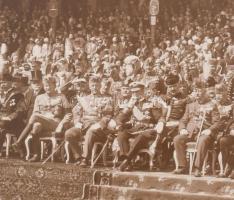 cca 1920-1930 Ünnepség alkalmából felállított díszpáholy, az első sorban Horthy Miklós kormányzó, Ba...