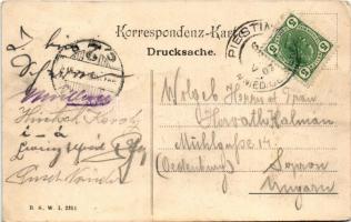 1907 Dreistetten, Gruss vom Lustigen Scherrer Wirth, Leopold Scherrer's Gasthaus / inn, restaur...