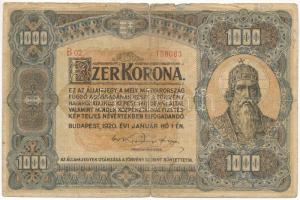 1920. 1000K "Orell Füssli Zürich" nyomdahely jelöléssel T:VG Adamo K36