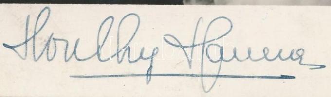 Honthy Hanna (1893-1978) színésznő aláírása őt ábrázoló fotólapon