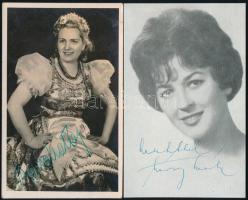 5 db magyar színész aláírása őket ábrázoló fotón és fotólapon