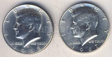 USA 1967-68. 1/2$ Ag "Kennedy" (2x) T:1/2+