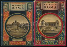 cca 1900 Ricordo di Roma. Két kihajtható képes leporello