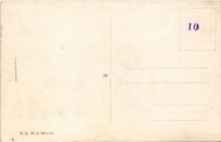 Egy 42-es üdvözlet. Humoros első világháborús osztrák-magyar antant-ellenes grafikai lap, Viribus Un...