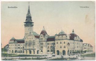 1915 Szabadka, Subotica; Városháza, Taussig Vilmos üzlete. Lipsitz kiadása / town hall, shops (EK)