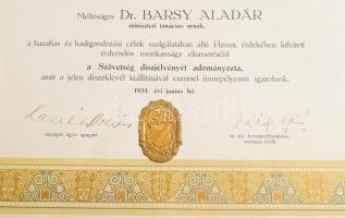 cca 1920-1945 Barsy Aladár miniszterelnökségi osztálytanácsos hagyatékból származó okmányok, fotók, ...
