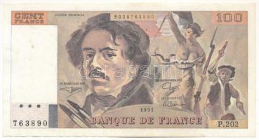 Franciaország 1991. 100Fr &quot;P.202 763890&quot; T:F  France 1991. 100 Francs &quot;P.202 763890&quot; C:F Krause 152.