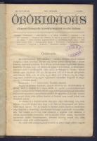 1902 Örökimádás a Központi Oltáregyesület hivatalos közlönyének januári száma, enyhén megviselt állapotban