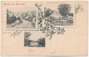 Crkvice Krivosije, Han-pak, Landesübliches haus / general view, road, traditional house. Art Nouveau floral. Verlag Jos. Popper (fl)