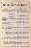 1907 Mária-Kongregáció első évfolyamának első száma jó állapotban, Budapest