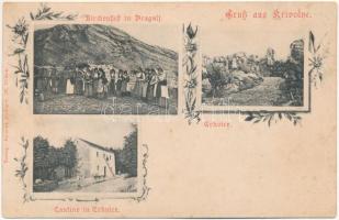 Crkvice Krivosije, Kirchenfelt in Dragalj, Cantine / Montenegrin folklore from Dragalj. Verlag Vinzenz Höfinger. Art Nouveau floral (fl)