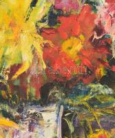 Iványi-Grünwald jelzéssel: Csendélet. Olaj, vászon. 60,5x50 cm. Dekoratív fakeretben