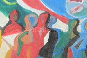 Balogh jelzéssel: Alakok. Olaj, farost. 60x80 cm. Fakeretben