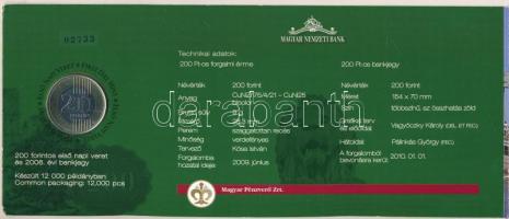 2009. 200Ft elsőnapi veret + 2006. 200Ft "FB" bankjegy "Búcsú a 200Ft-os bankjegytől&...
