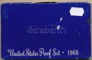 Amerikai Egyesült Államok 1968S 1c-1/2$ Cu-Ni, bronz (5xklf) forgalmi sor eredeti tokban T:PP patina...