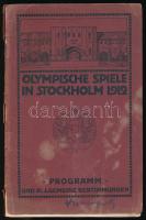 1912 Olympische Spiele in Stockholm német nyelvű programfüzet, viseltes állapotban, 33p