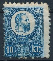 1871 Réznyomat 10kr képbe fogazva (100.000) (sarokfog hiba / corner fault)