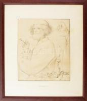 id. Peter Bruegel műve után készült modern reprodukció. Nyomat, papír. Üvegezett fakeretben. 25,5x21,5 cm