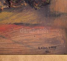 Kolosvary, Sigismund (Kolozsváry Zsigmond, 1899-1983): Gesztusok (cím nélkül), 1961. Olaj, papír. Je...