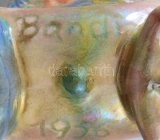 Kosos kiöntő, mázas kerámia, jelzett, hibátlan 15 cm