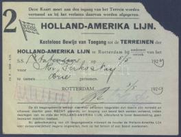 1929 Holland-Amerika Line ingyenjegy az SS. Rotterdam hajóra / free ticket for the SS. Rotterdam
