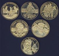 Németország 1992. "Karl May" 6 klf db aranyozott ffém emlékérem T:PP