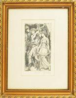 Pituk József Viktórián (1906-1991): Antik jelenet. Rézkarc, papír, jelzett, számozott (10/100). Deko...