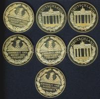 Németország  "Német történelem" 7 klf db aranyozott ffém emlékérem T:PP