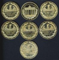 Németország  "Német történelem" 7 klf db aranyozott ffém emlékérem T:PP