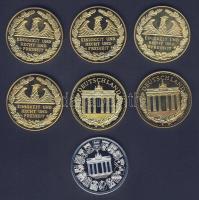 Németország  "Német történelem" 7 klf db aranyozott ffém emlékérem T:PP