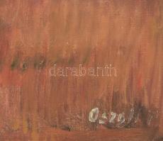 Oszoli Piroska (1919-2017): Elhagyott tanya. Olaj, vászon, jelzett. Dekoratív, kissé sérült fakeretb...