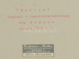 Robert Bowyer (1758-1834): Berlin látképe. Színezett aquatinta, papír, jelzett a metszeten, 22x32 cm...