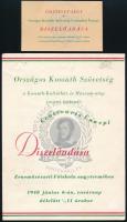 1948 Országos Kossuth Szövetség díszelőadás meghívó és tiszteletjegy