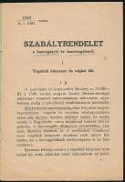 1924 Nagykőrös r.t. város szabályrendelete a húsvágásról és husvizsgálatról 12 p