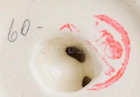 Bodrogkeresztúri Kerámiagyár 3 darab figura, közte Katicás kislány. Mázas kerámia, közte jelzett, m:...