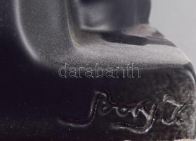 Bory Jenő (1879-1959): Borospince őr. Mázas fehérkerámia, jelzett, kopással, m: 46,5 cm