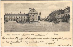 1902 Vác, Fő tér, templom. Divald Károly 166. sz. (szakadás / tear)