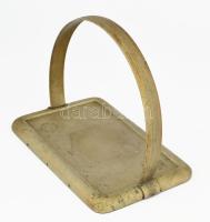 cca 1930, Késő szecessziós / Art deco alpakka kínáló tartón, üvegbetét nélkül, a Szemere-család címe...