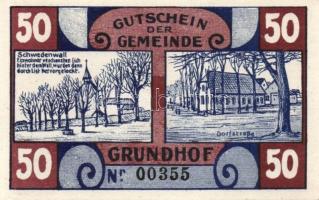 Német Birodalom / Weimari Köztársaság / Grundhof 1921. 50Pf (3x) 3 klf db, teljes sor T:I