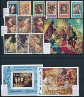 1977-1990 Christmas, art 2 sets + 3 blocks, 1977-1990 Karácsony, művészet motívum 2 db sor + 3 db blokk